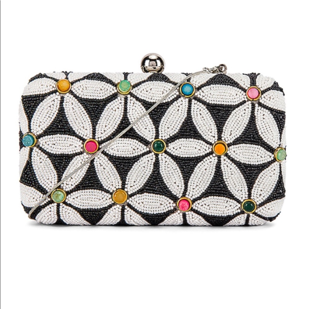 St Xavier Sabrina Box Clutch Multicolor Beaded